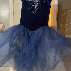 Weissman Blue Dance Costume with Sparkling Embellishments and Tutu